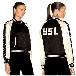 Saint Laurent Satin Teddy Jacket 'Noir'